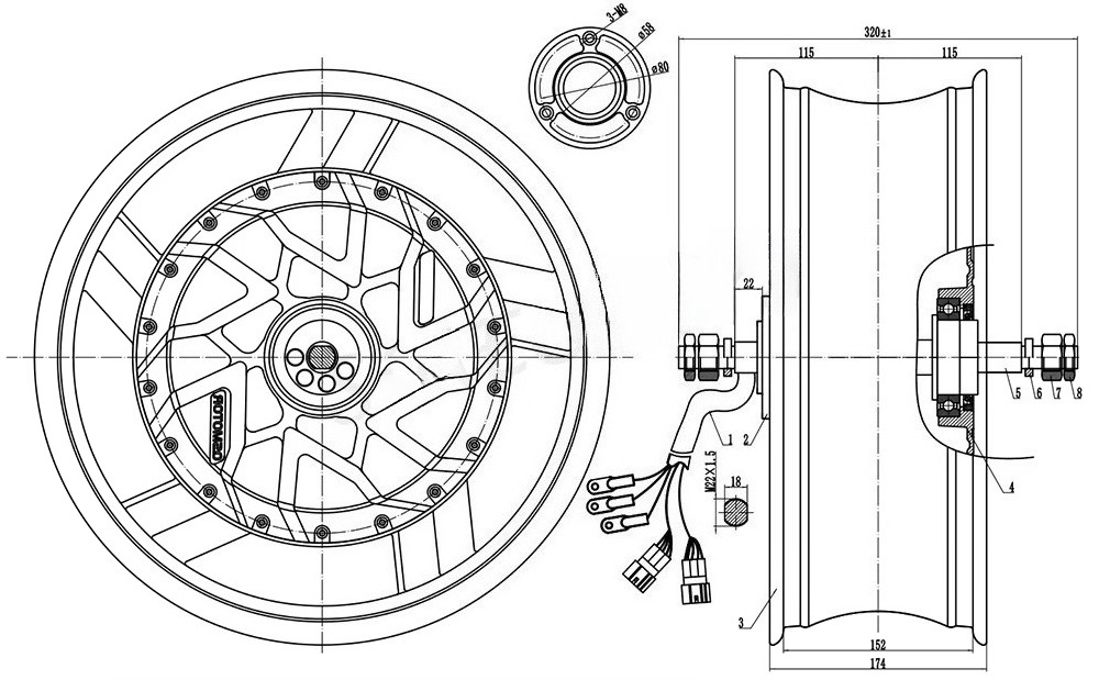 QSMOTOR 17X6.0 Inch 273 12000W - đánh giá và giá 12000W Electric Motorcycle Hub Motor