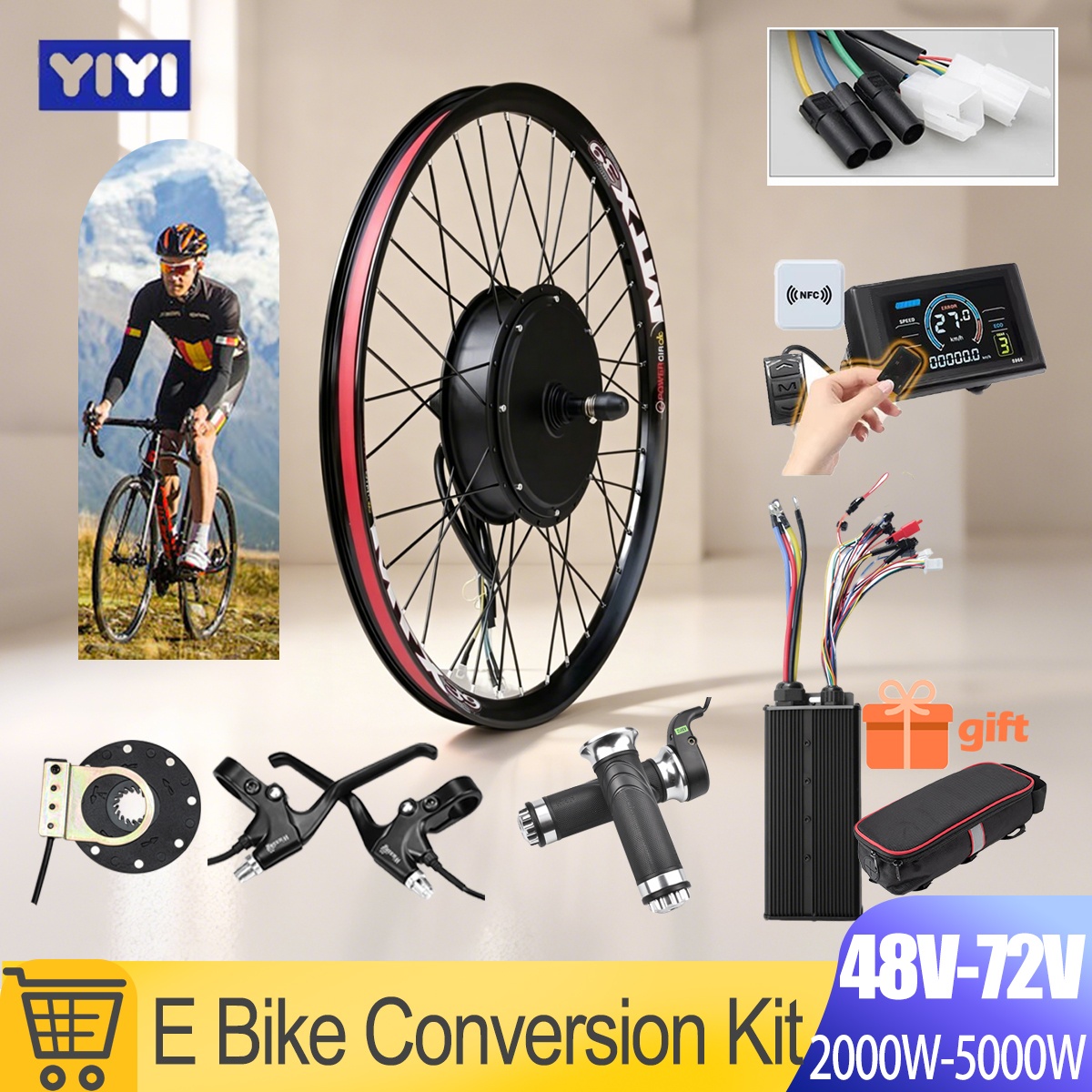 5000W E-Bike Conversion Kit 72 - đánh giá và giá Gearless Hub Motor Conversion Kit 2000W With Display