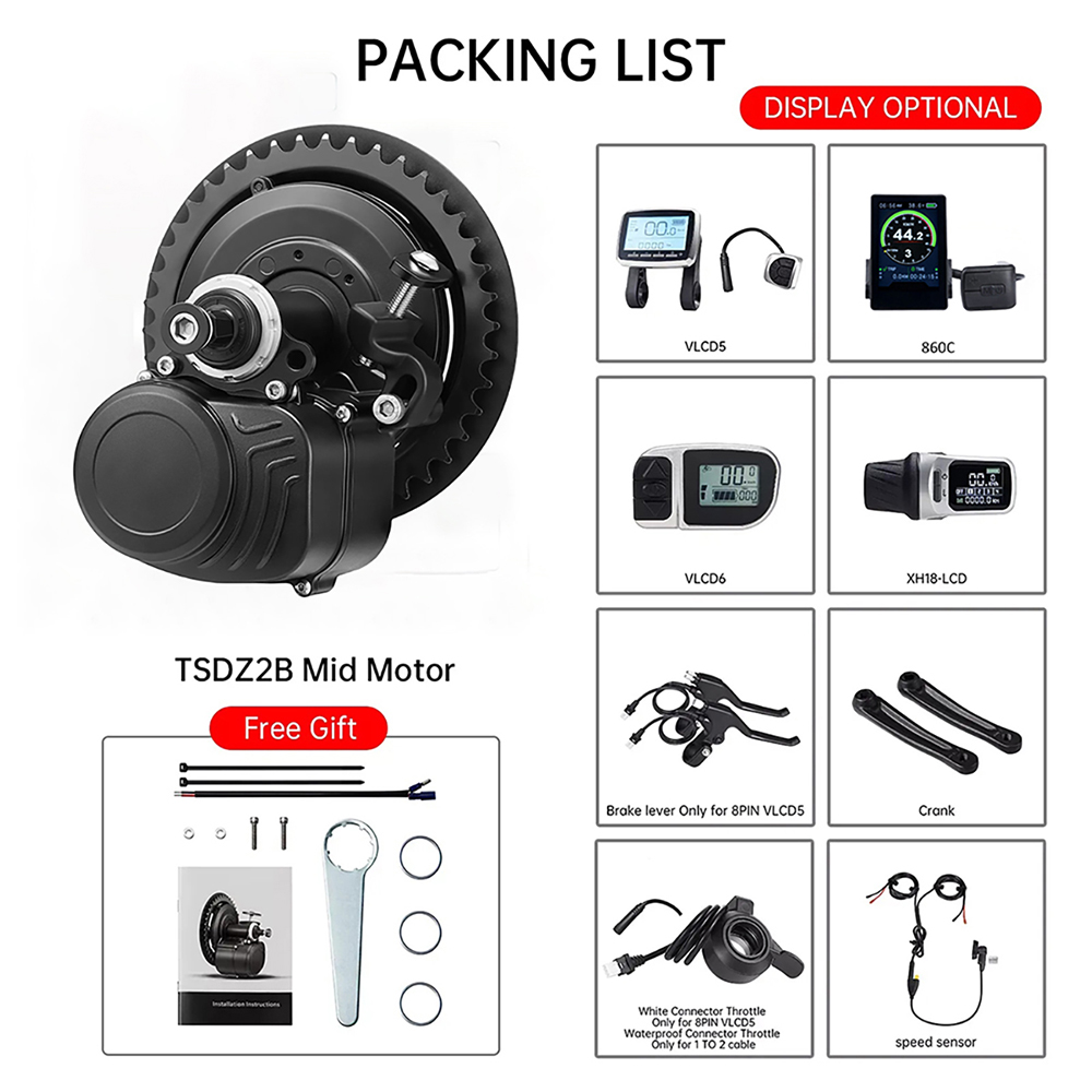 Tongsheng TSDZ2B BB 120mm 100m - đánh giá và giá High Torque Brushless Mid Motor Kit